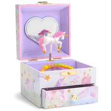 Jewelkeeper Jewelry Box for Girls with 1 Drawer - Unicorn Musical Jewelry Box...