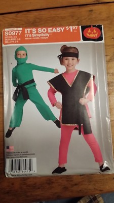SIMPLICITY KIDS NINJA KARATE PATTERN S0977 SIZE 3-8 UNCUT FREE SHIPPING ...