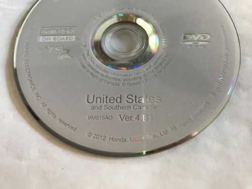 OEM Honda Acura Satellite Navigation System DVD white CD Disc BM515A0 Ver 4.B1 - Picture 2 of 2