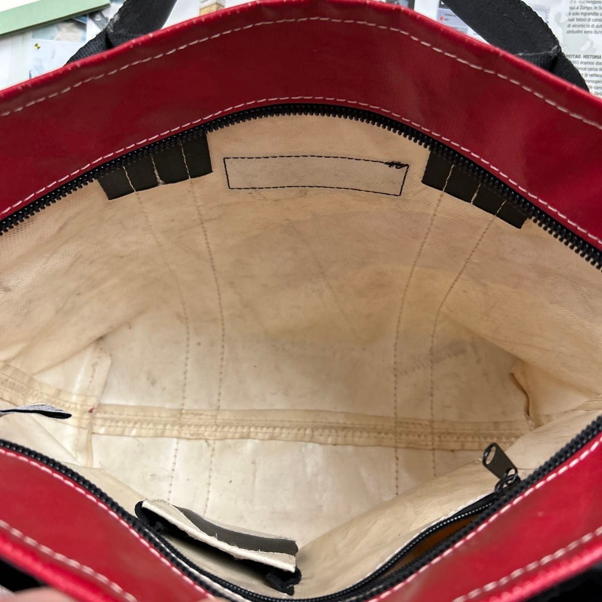 FREITAG F72 DONNA tote bag casual zip Beige red authentic FREITAG F72 DONNA tote bag casual zip Beige red authentic