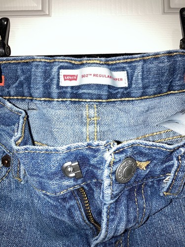 Levis 502 Jeans Boys Size 5 Regular Taper Medium Color Adjustable Waist - Picture 2 of 4