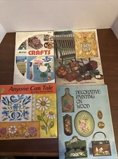 Vintage 1970  s Lot of 4 Painting, Tole  Craft Paperback Books