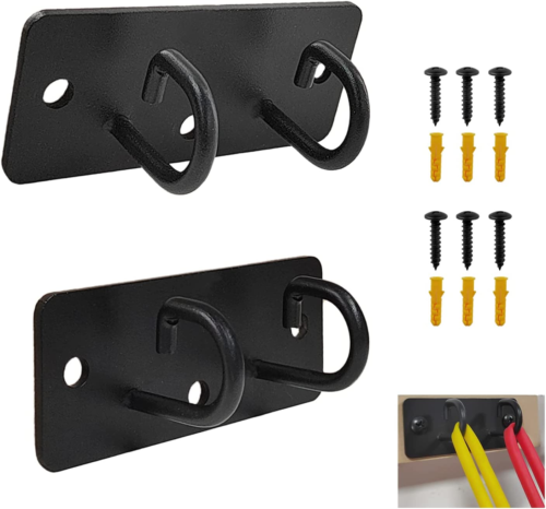 2Pcs Resistance Band Wall Anchors,Space Saving Workout Wall Mount Clip - Afbeelding 1 van 12