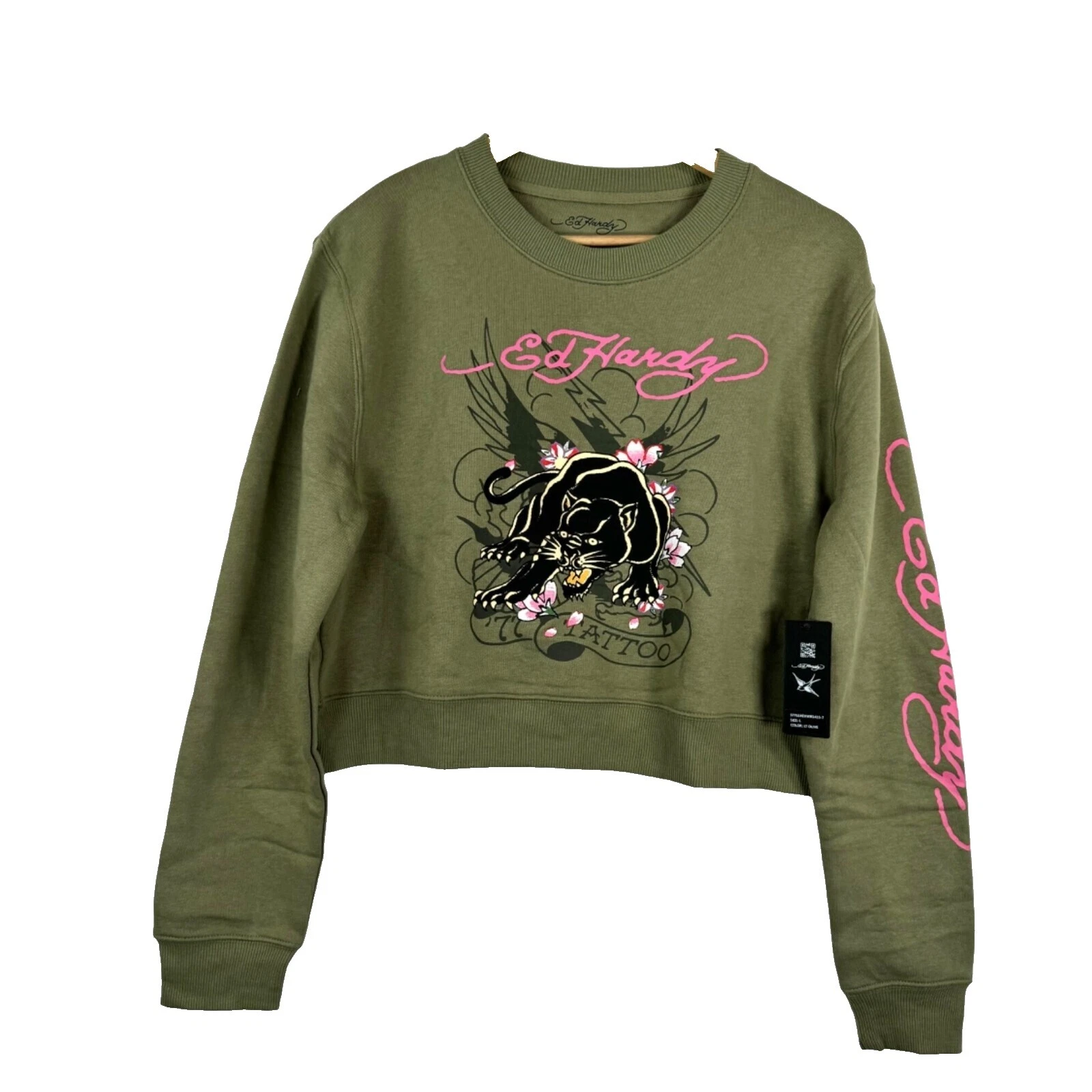 Cotton Blend Animal Print Gothic Hoodies & Sweatshirts for Women