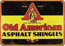 SIGNO DE METAL - Tejas de asfalto americano antiguo - Reproducción de aspecto vintage