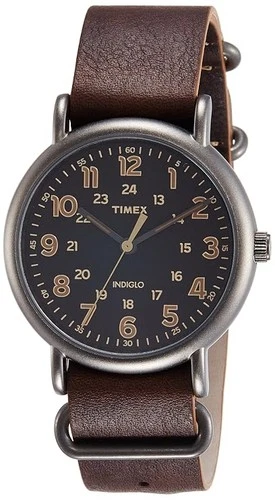 Timex Weekender Classic 40mm Black Dial Titanium Case Mens Watch TW2P85800