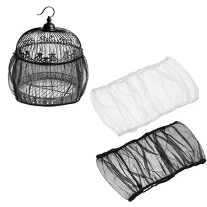 Capteur de semences d'oiseaux 12 Couverture du filet de cage d'oiseau de pouce, (noir/blanc, L, 2 Pcs)