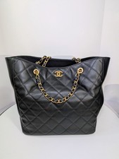 Chanel Black Quilted Calfskin Shopping Tote (GST)