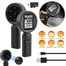 Digital Magnifier 100X Magnifying Glass 1080P Camera Video LED Light 2.4" Screen