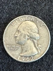 1962 D Washington Quarter 90% Silver Very Fine