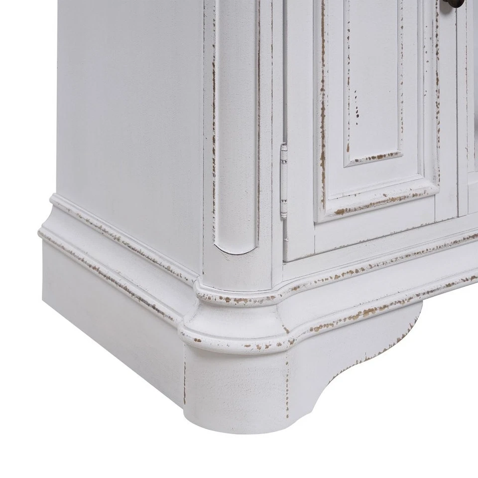 Consola de TV Magnolia Manor 82 pulgadas - corteza blanca antigua y desgastada Foto 4 de 4