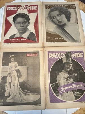Lot de 4 Radiomonde 1940's and/or 1950's Journaux Radio-Canada Québec RARE