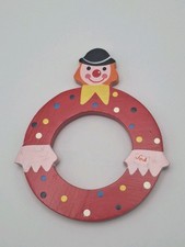 Vtg. Sevi Hand Painted Wooden Alphabet Letter 3 to 4  Clown Child Baby Decor  O"