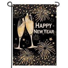 Happy New Year 2026 Eve Home Decorative Garden Flag, Christmas Yard Lawn Fire...