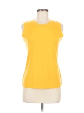 Wild Rye Women Yellow Sleeveless T-Shirt 6