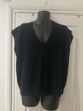 Nordstrom Men’s 100% Cashmere Vest Gilet Black Size L Luxury Knitwear(bc720)