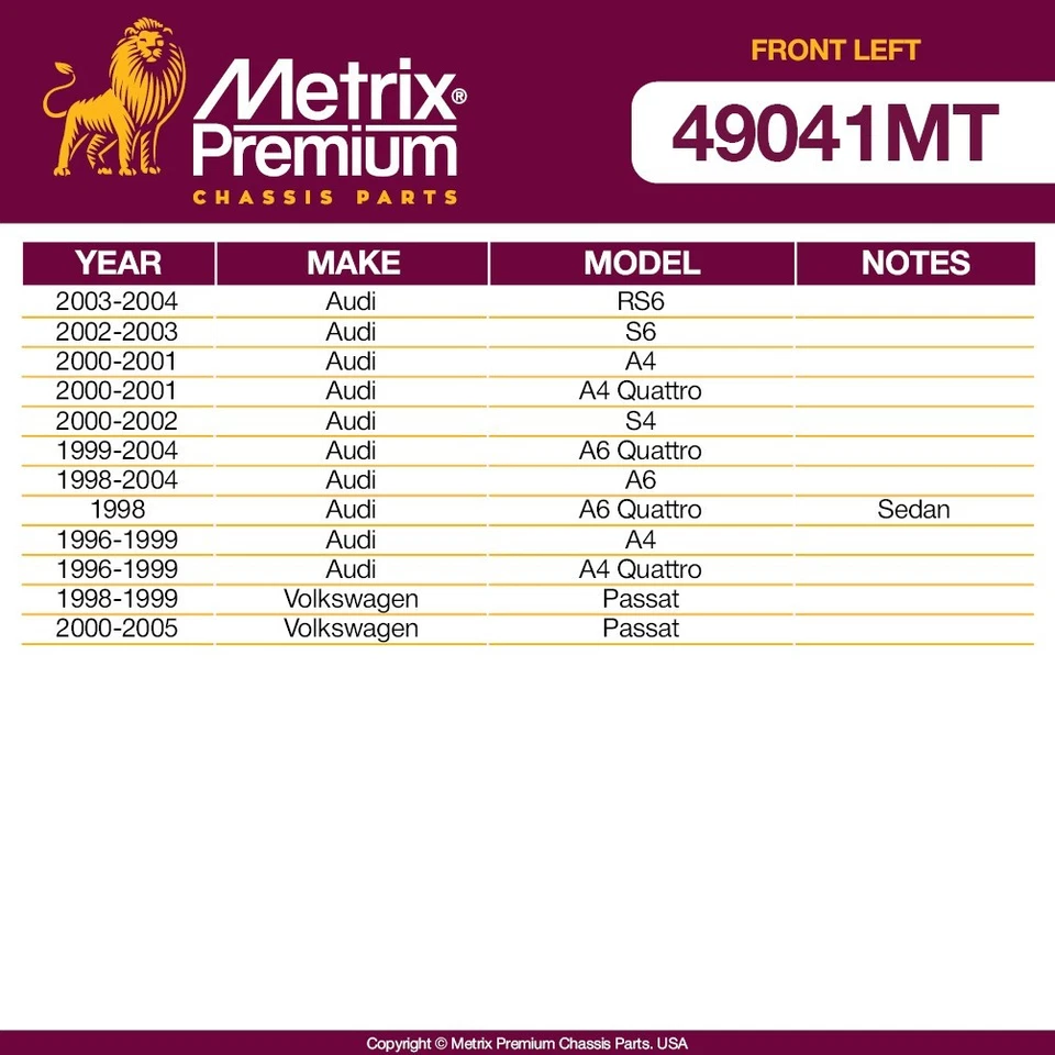 Front Left Sway Bar Stabilizer Link for Audi A4 A6 Quattro S6 RS6 VW Passat - Image 2 of 4