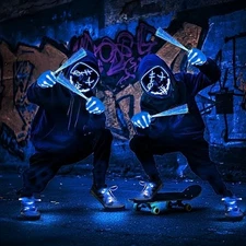 Halloween LED Mask & Glow Set, Adult Light up Mask Glow Gloves and Shoelaces