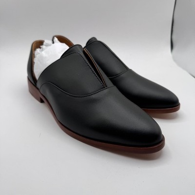 Nisolo Emma d'Orsay Oxford Black Leather Flats Women's 7 New in Box Dust Cover