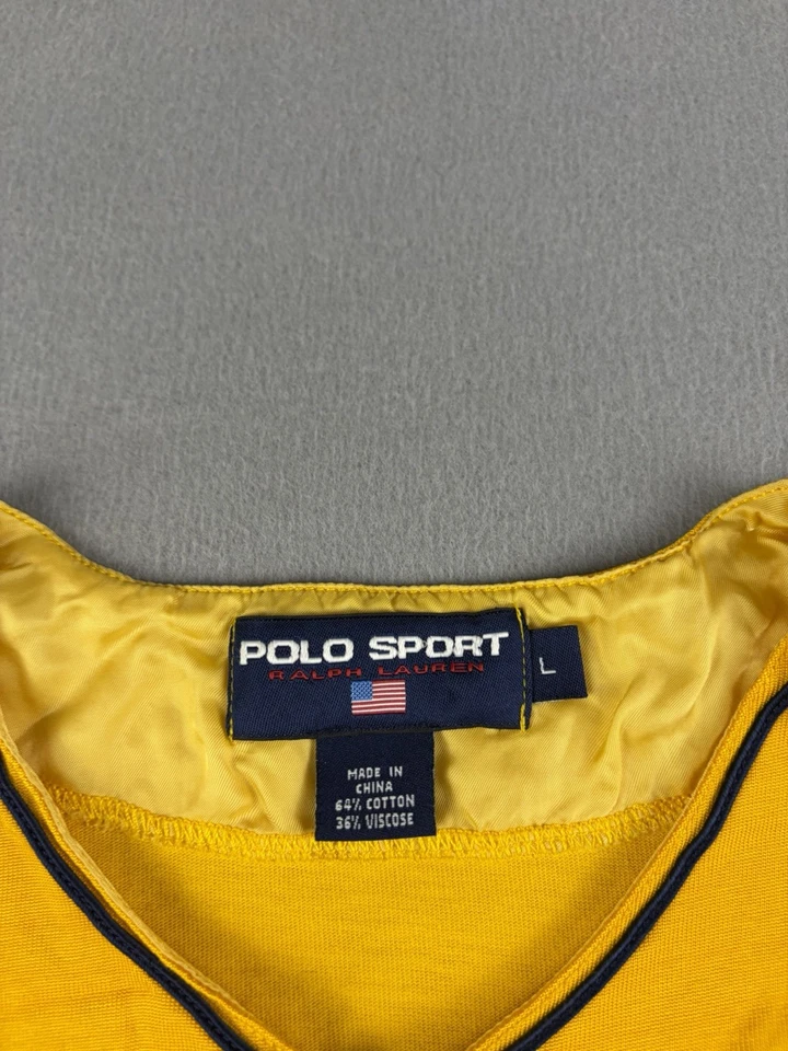 Camiseta deportiva de béisbol vintage Ralph Lauren polo talla grande Henley abotonada 2003 Foto 3 de 4