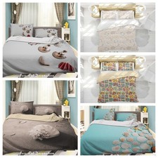 3D Cartoon Beach Seashell Pattern Quilt Cover Duvet Cover Comforter set