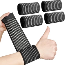 4 Pcs Elastic Wrist Support Band Wrap Breathable Wrist Brace for Men Women