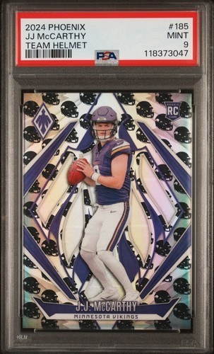 2024 Panini Phoenix - ROOKIE J.J. McCarthy #185 Team Helmet /399 PSA 9 MINT