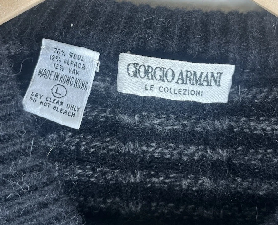 Giorgio Armani Le Collezioni Vest Knit Sweater Sz Large Wool Alpaca Yak - Image 3 of 4