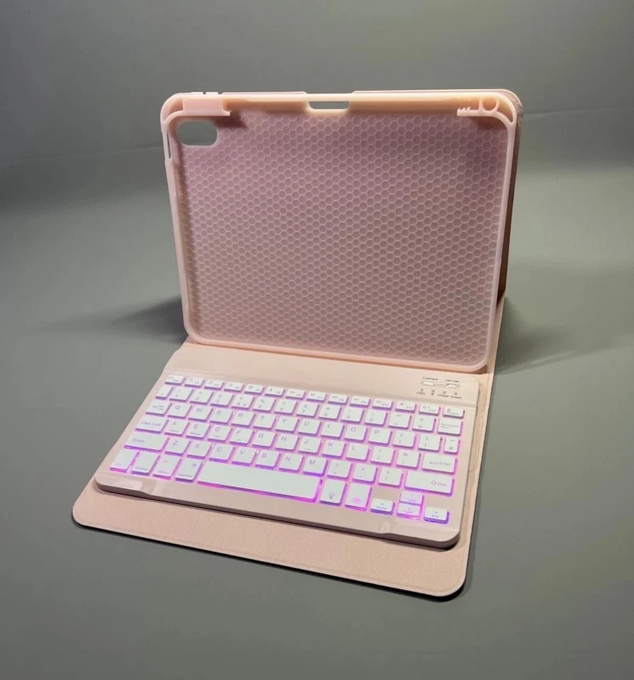 Folio Keyboard Cover Stand 7 Color Backlit Detachable Case For iPad A16 10.9/11” - Image 2 of 4
