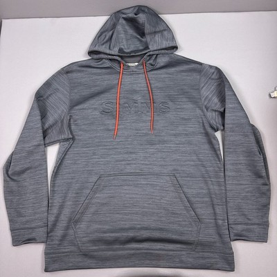 Simms Hoodie Mens Extra Large Gray Challenger Pullover Sweatshirt Fishing Trout