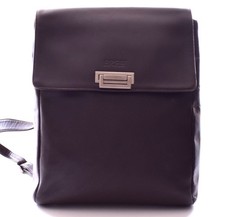 BREE Original  Brown Leather Embossed Logo Fl...