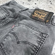 Levi s 501 Jeans Men s 30x30 29x29 Dark Gray Button Fly Straight Leg Grunge Y2K