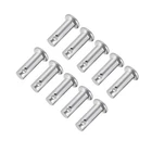 Single Hole Clevis Pins 6mm x 16mm Flat Head Zinc-Plating Steel 10Pcs