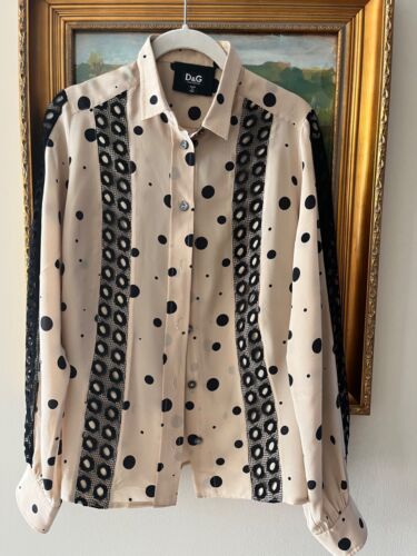 DOLCE & GABBANA D&G SILK BLEND WITH LACES BLOUSE MADE IN ITALY
