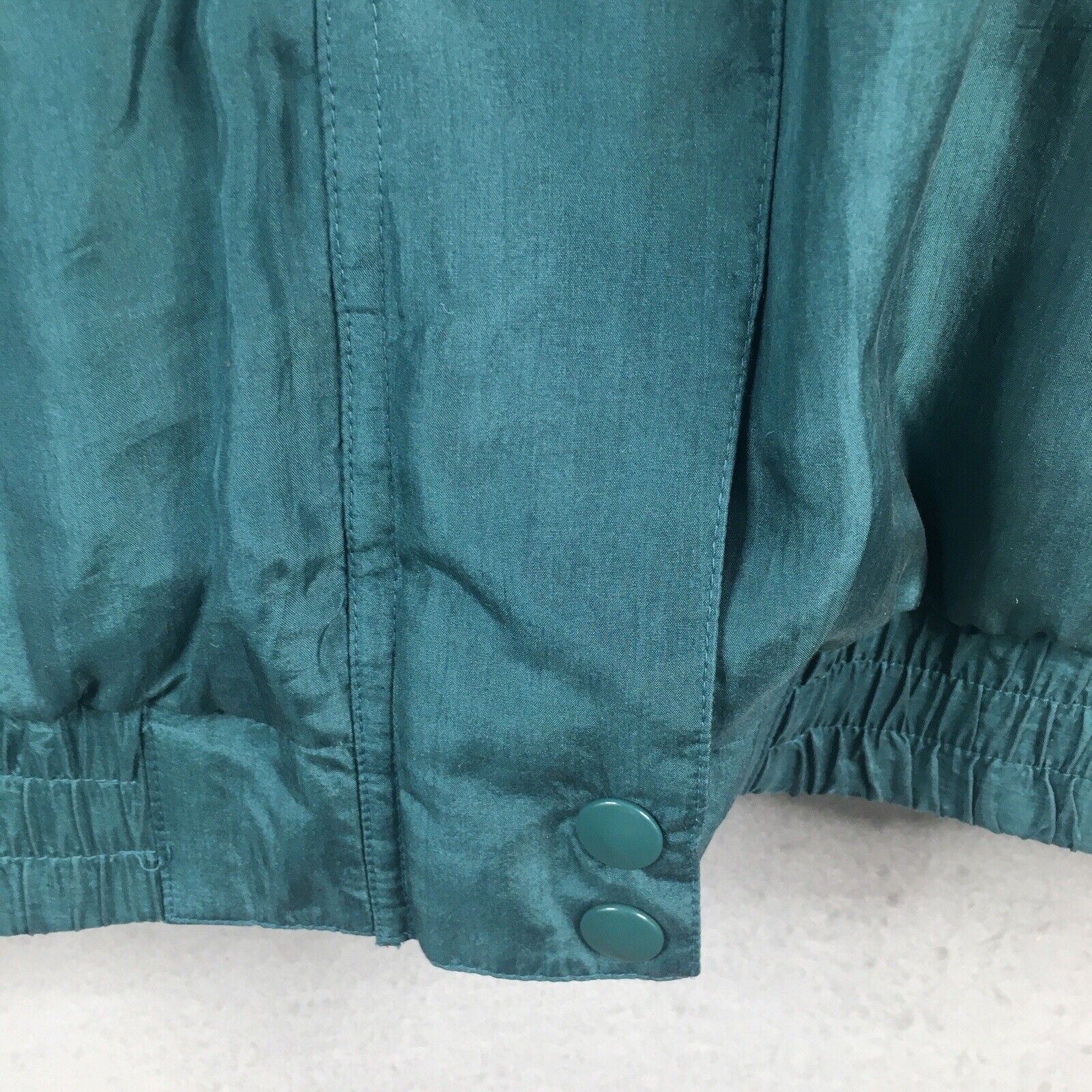 LAVON Jacket Womens Medium Green  100% Silk Bombe… - image 10