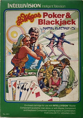 Las Vegas Poker and Blackjack (Intellivision, 1979) Complete - Manual & Overlays