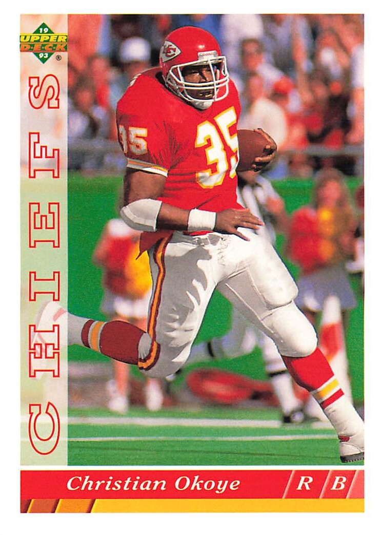 1993 Upper Deck Christian Okoye 396 Kansas City Chiefs