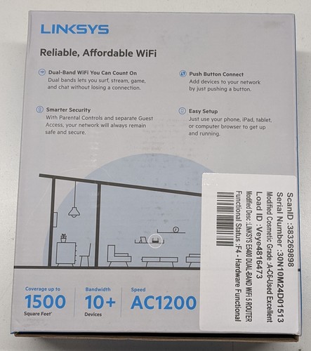 LINKSYS E5400 DUAL-BAND WiFi 5 ROUTER AC1200 - Picture 3 of 5
