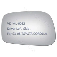 For 2003-2008 Toyota Corolla New Flat Mirror Glass+Adhesive Driver Left Side LH
