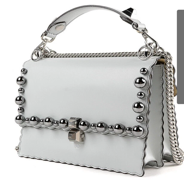 Fendi — Fendi Kan I Bag, Beautiful Light Grey Blue Colour. Perfect Used Conditions.