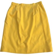Vintage 1980 s Bright Yellow Summer Skirt, Plus Sized Pencil Skirt, 16W