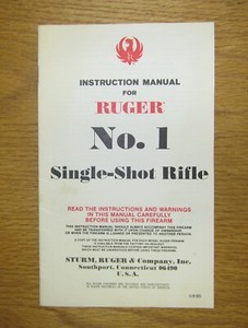 Ruger No 1  Factory Instruction Manual