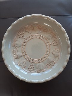 Extra Large Stoneware Deep Dish Pie Plate Fruit Motif Nice Quality 1 Day Ship!👍