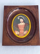 18th C Hand Painted Portrait France King Francis I Napoleon Battle War