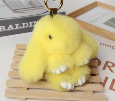 NEW Cute Fluffy Rabbit Fur Key Chain / Bag Toy Bunny