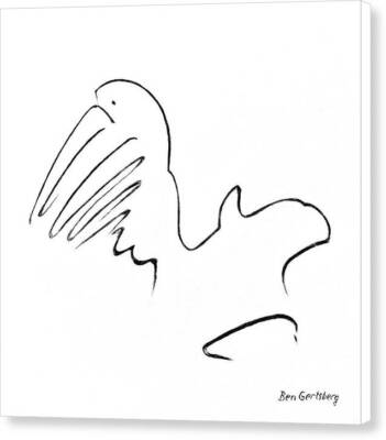 Pelican 3 - Original Abstract Acrylic and Charcoal Painting on Canvas