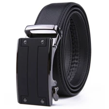 Men's Belt Leather Ratchet Belts Automatic Buckle 1.37inch Width