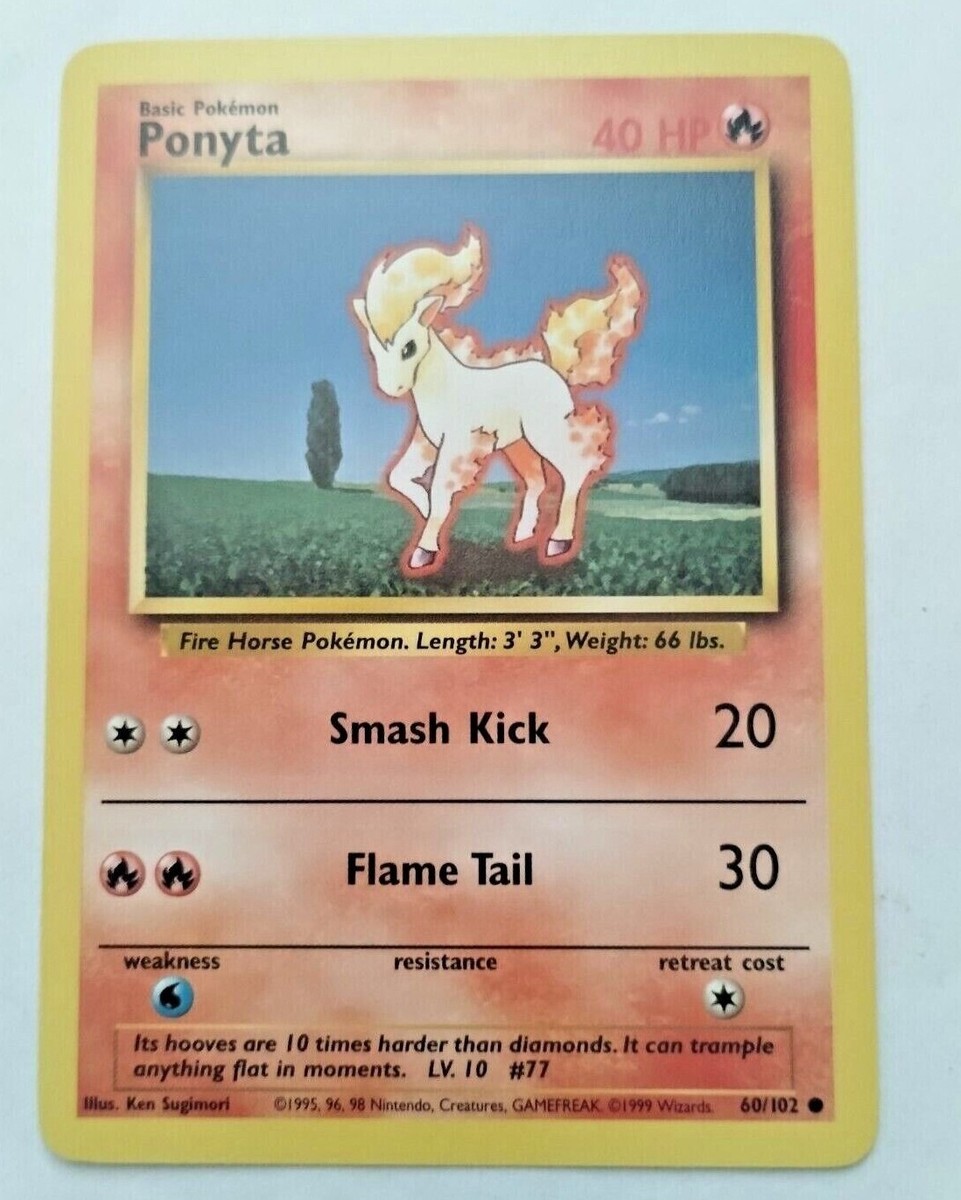 Pokmon TCG Ponyta Base Set 60/102 Regular Unlimited Common - Uncirculated