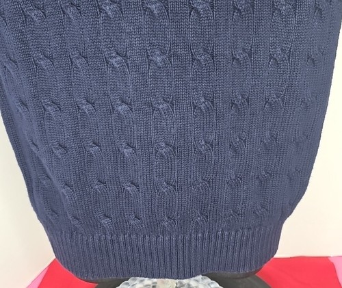 Boy's Polo Ralph Lauren Navy Cable Knit Sweater Vest Size 6 Pullover 100% Cotton - Picture 5 of 11