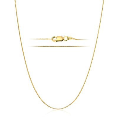 14K vergoldet Vermeil über Sterlingsilber 1,5 mm magische 8-seitige Schlangenkette